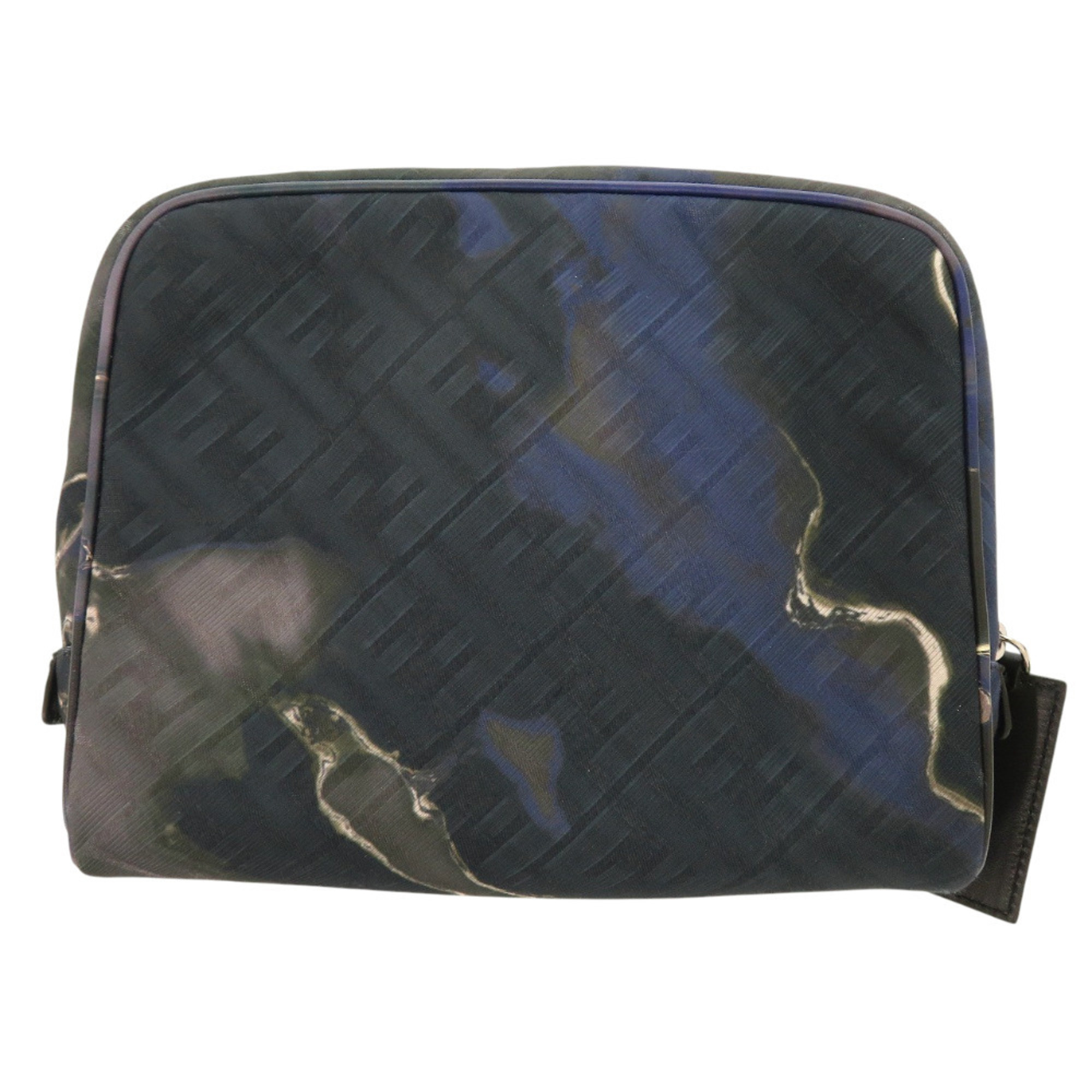 Fendi Zucca Pattern Scratch Ff Logo 7n0116 Second Bag Fabric Calf Black 0371f...